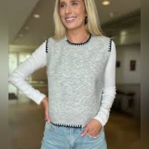By Together Gray Blue Wool Blend Pullover Sweater Vest Women’s Size Small New